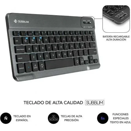 Subblim Keytab Pro BT Funda con Teclado para Lenovo Idea Tab 11 pulgaste 2025, Negra